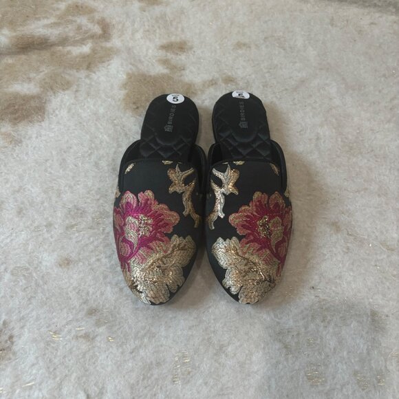 Birdies Phoebe Slides in Floral Jacquard Size 5 - Picture 1 of 4